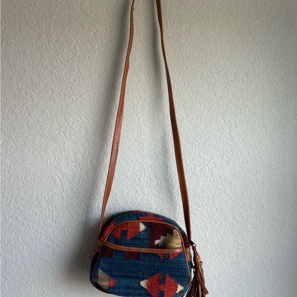 Kilim Stylish Blue and Red Patterned Crossbody Bag India
